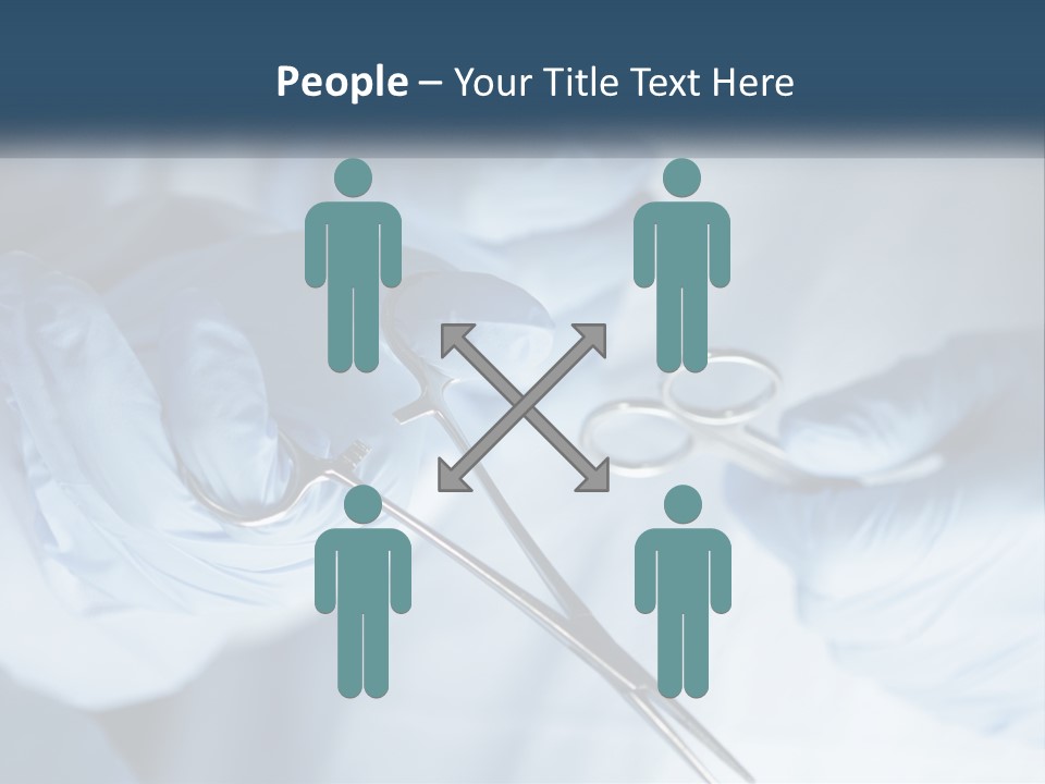 A Person In Blue Gloves Holding A Pair Of Scissors PowerPoint Template