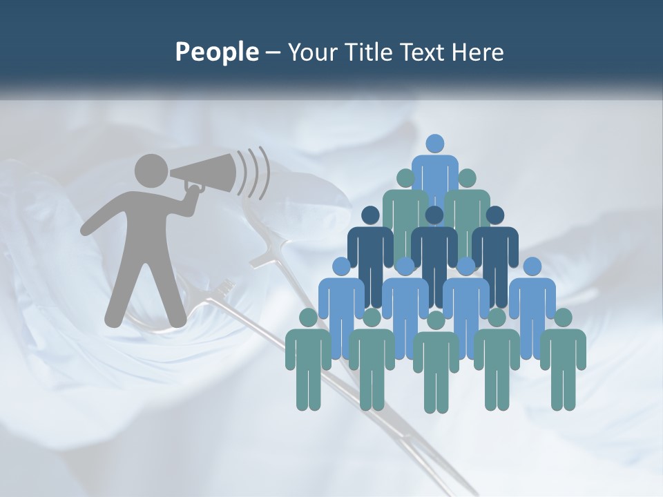 A Person In Blue Gloves Holding A Pair Of Scissors PowerPoint Template