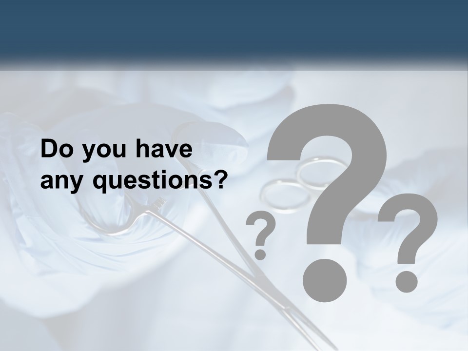 A Person In Blue Gloves Holding A Pair Of Scissors PowerPoint Template