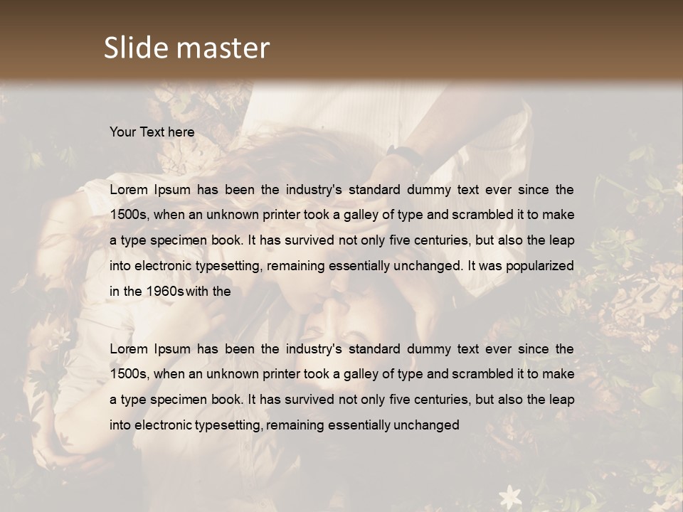 A Man And A Little Girl Laying On The Ground PowerPoint Template