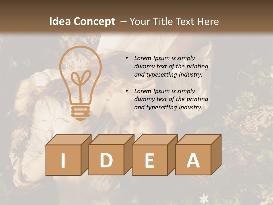 A Man And A Little Girl Laying On The Ground PowerPoint Template