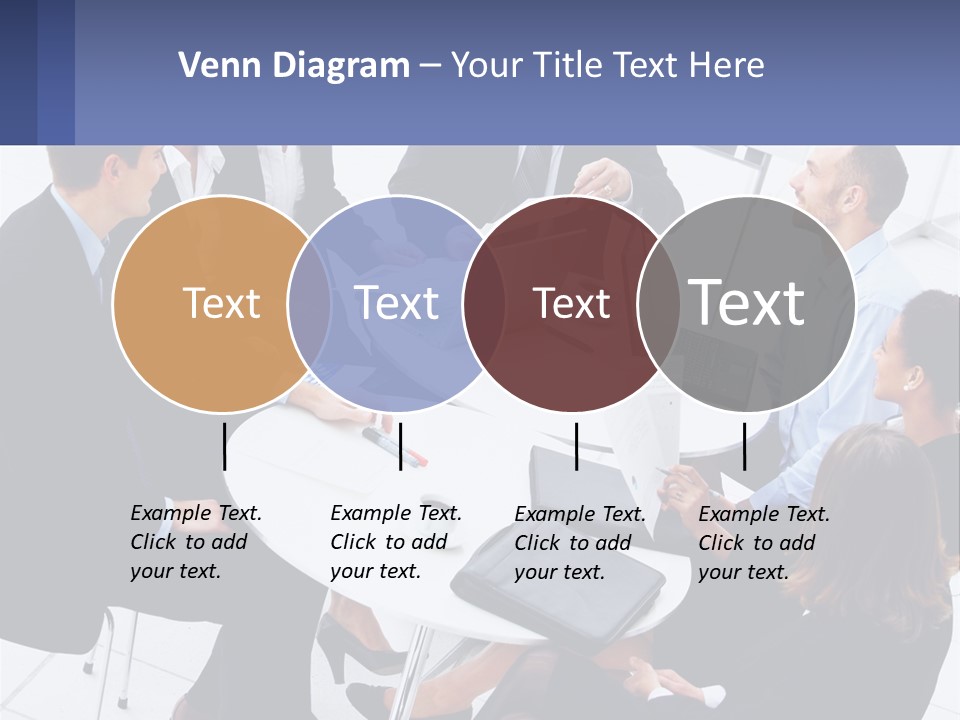 A Group Of People Sitting Around A Table With Laptops PowerPoint Template