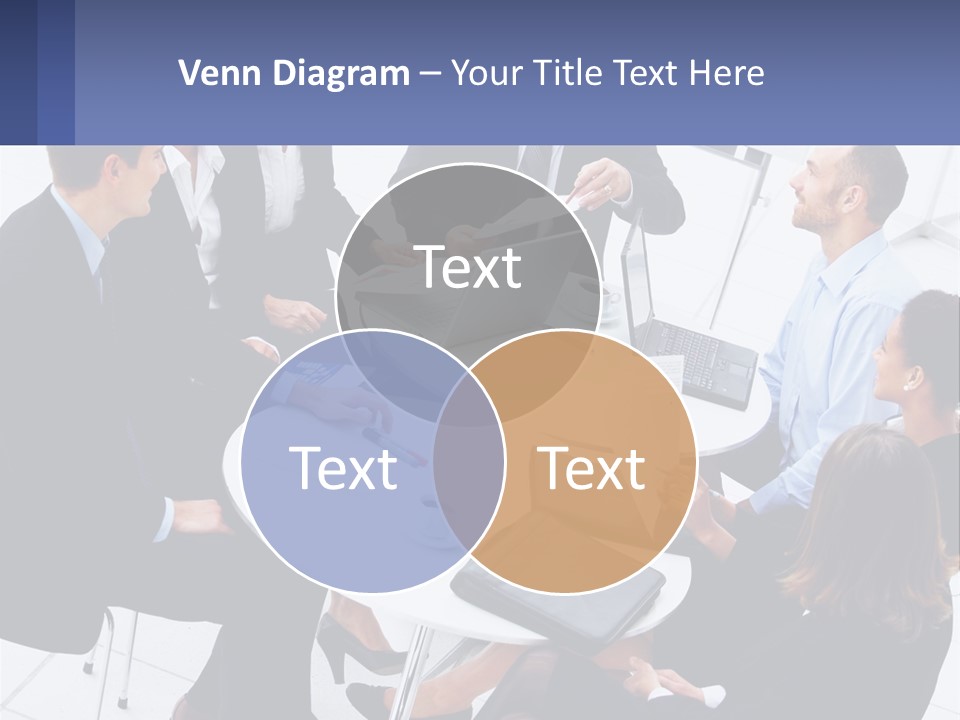 A Group Of People Sitting Around A Table With Laptops PowerPoint Template