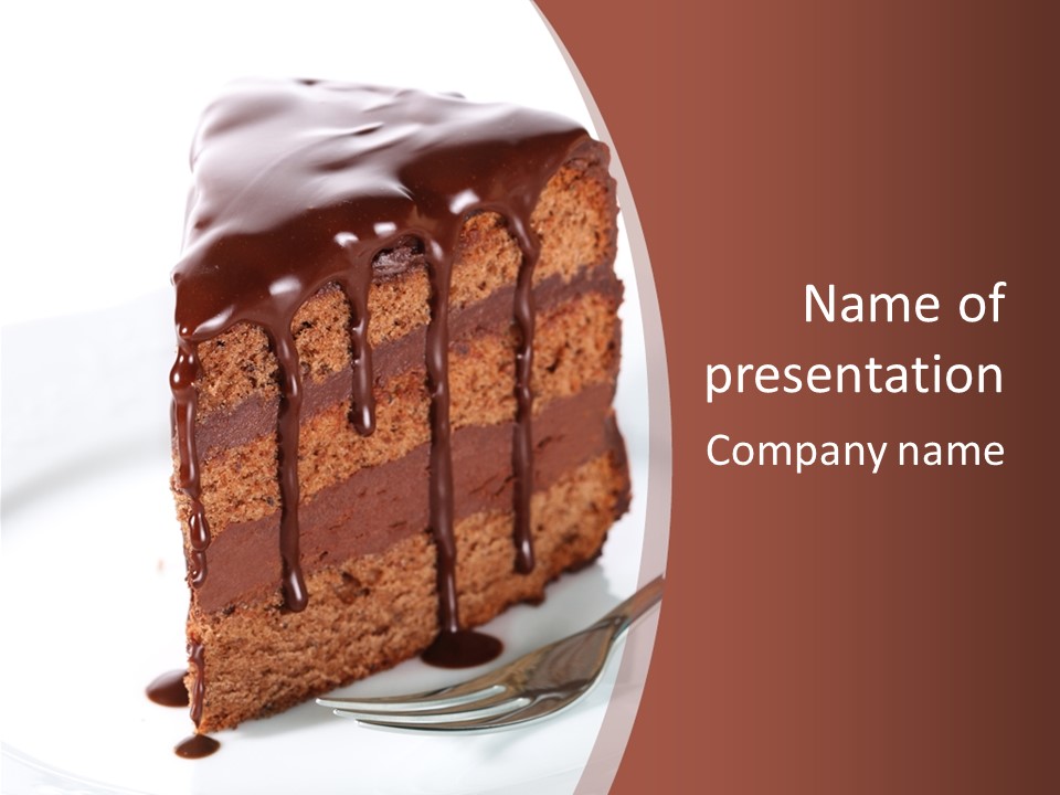A Piece Of Cake On A Plate With A Fork PowerPoint Template