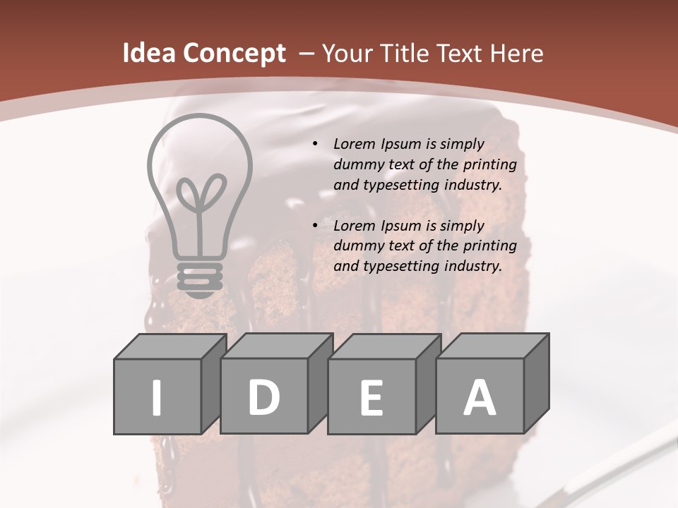 A Piece Of Cake On A Plate With A Fork PowerPoint Template