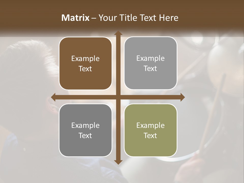 A Young Boy Playing Drums In Front Of A Drum Set PowerPoint Template