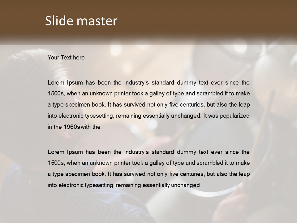 A Young Boy Playing Drums In Front Of A Drum Set PowerPoint Template