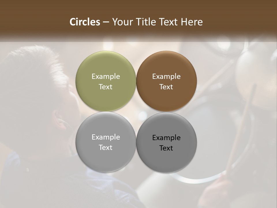 A Young Boy Playing Drums In Front Of A Drum Set PowerPoint Template