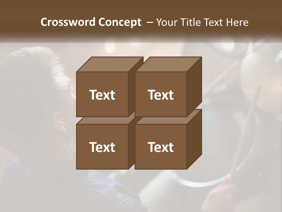 A Young Boy Playing Drums In Front Of A Drum Set PowerPoint Template