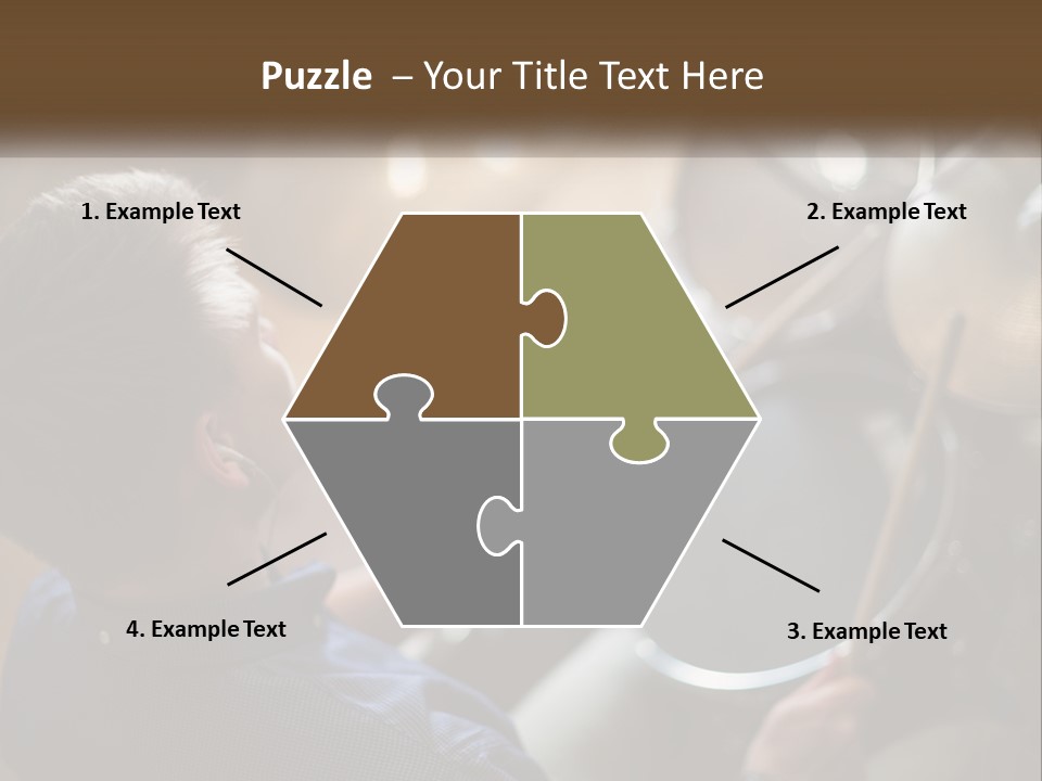 A Young Boy Playing Drums In Front Of A Drum Set PowerPoint Template