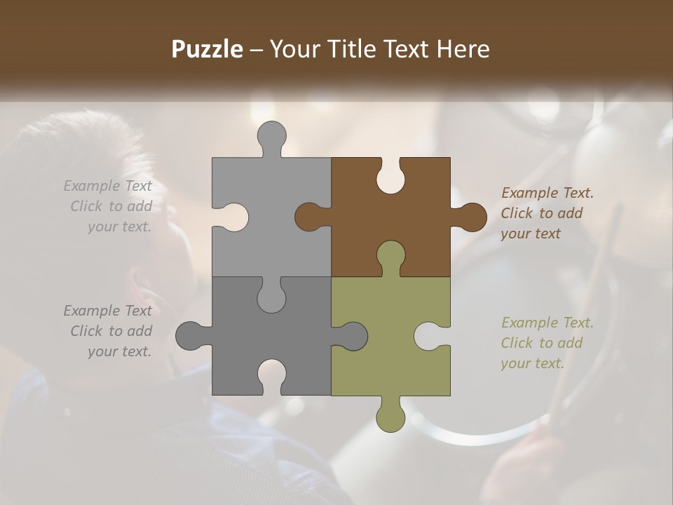 A Young Boy Playing Drums In Front Of A Drum Set PowerPoint Template