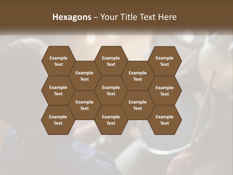 A Young Boy Playing Drums In Front Of A Drum Set PowerPoint Template