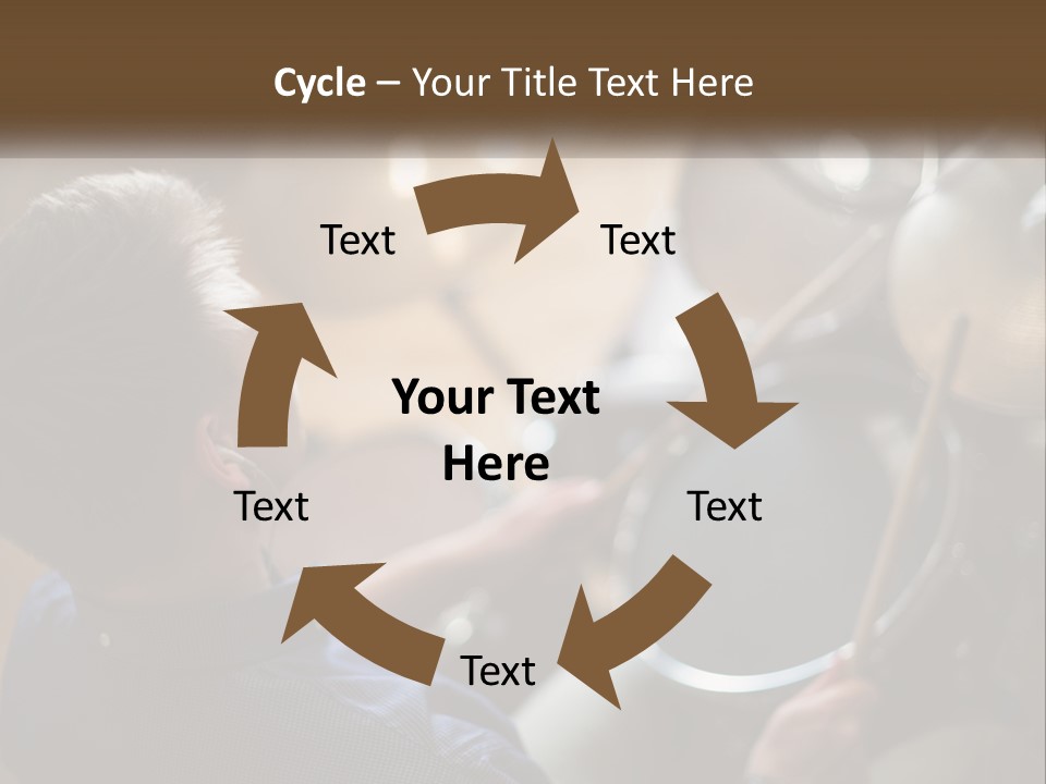 A Young Boy Playing Drums In Front Of A Drum Set PowerPoint Template