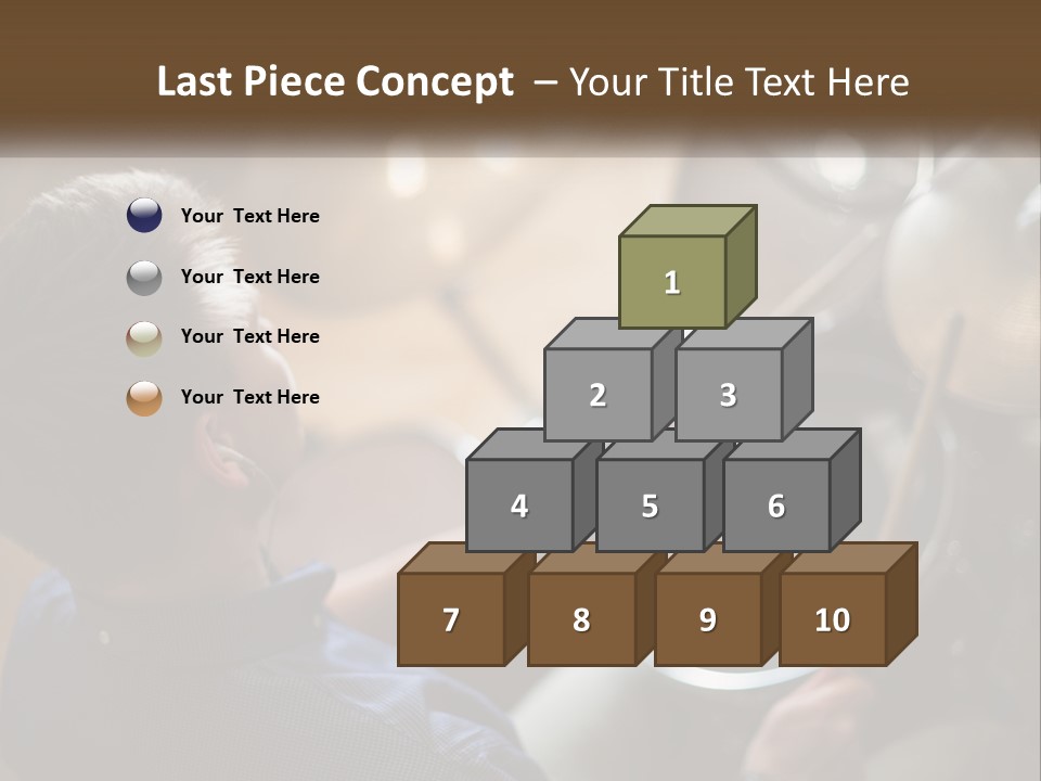 A Young Boy Playing Drums In Front Of A Drum Set PowerPoint Template