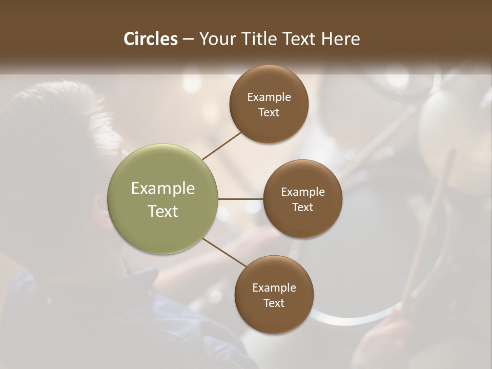 A Young Boy Playing Drums In Front Of A Drum Set PowerPoint Template