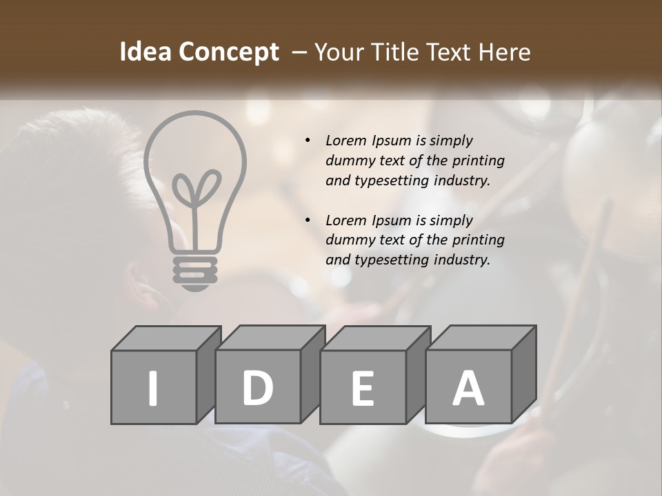 A Young Boy Playing Drums In Front Of A Drum Set PowerPoint Template