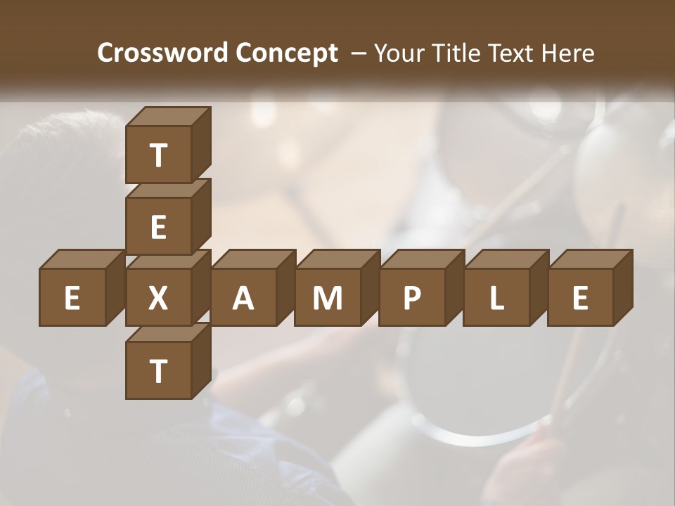 A Young Boy Playing Drums In Front Of A Drum Set PowerPoint Template