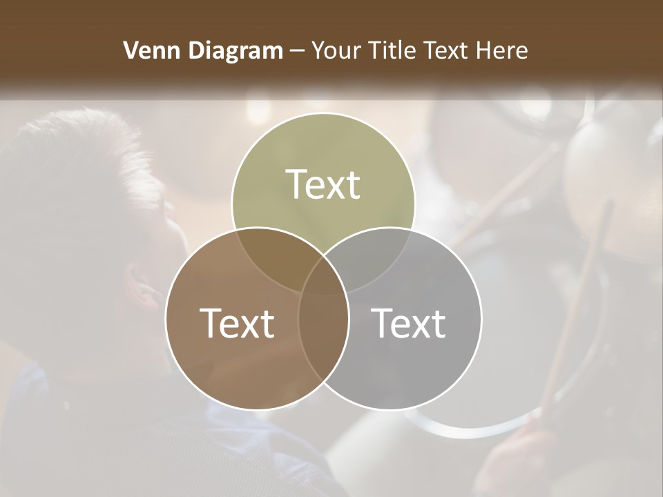 A Young Boy Playing Drums In Front Of A Drum Set PowerPoint Template