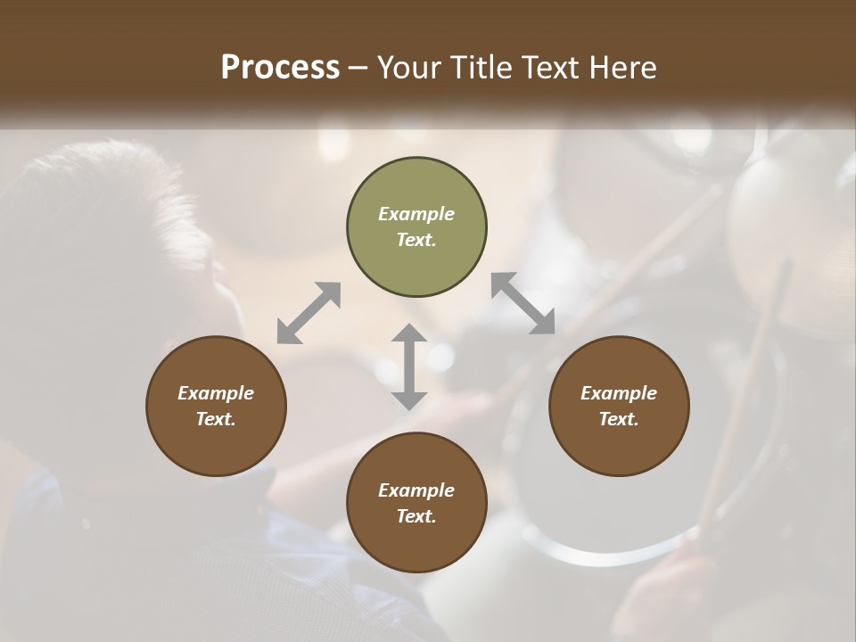 A Young Boy Playing Drums In Front Of A Drum Set PowerPoint Template