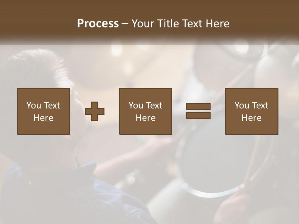 A Young Boy Playing Drums In Front Of A Drum Set PowerPoint Template