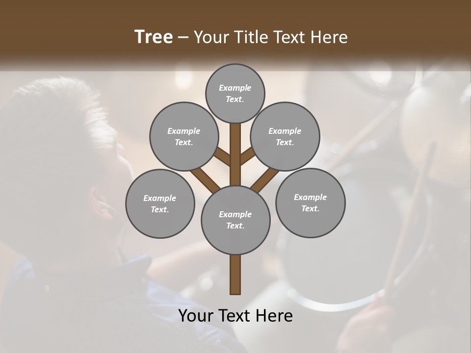 A Young Boy Playing Drums In Front Of A Drum Set PowerPoint Template