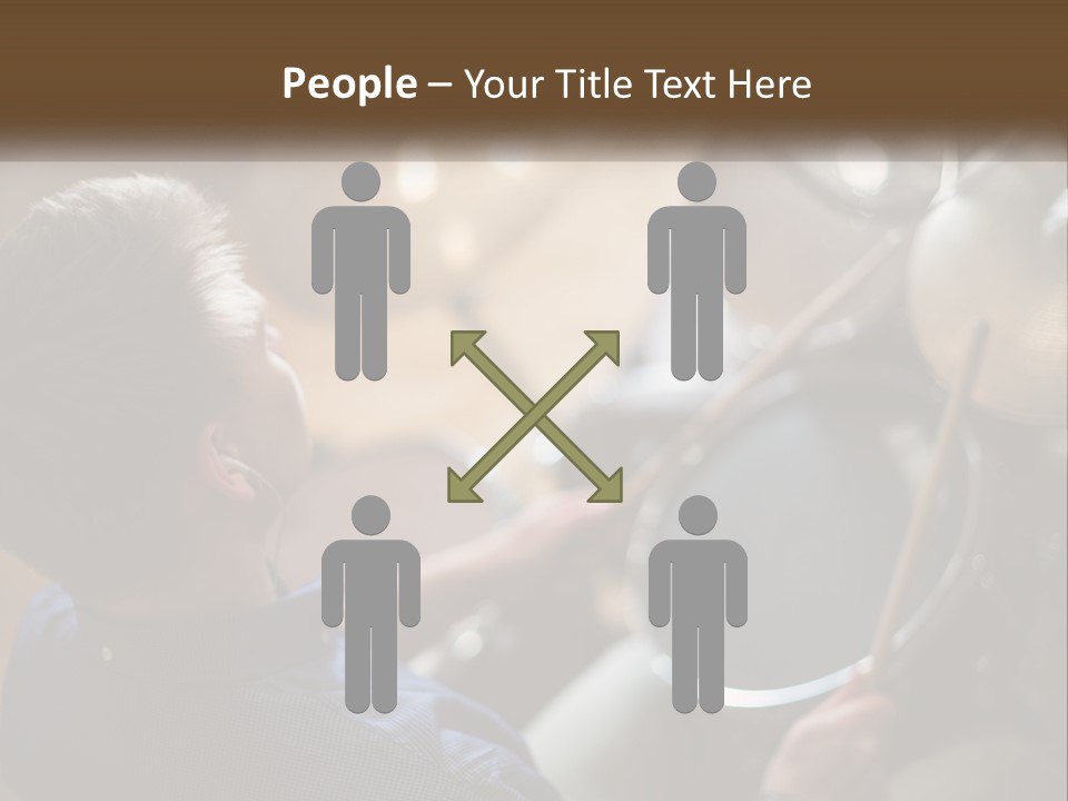 A Young Boy Playing Drums In Front Of A Drum Set PowerPoint Template