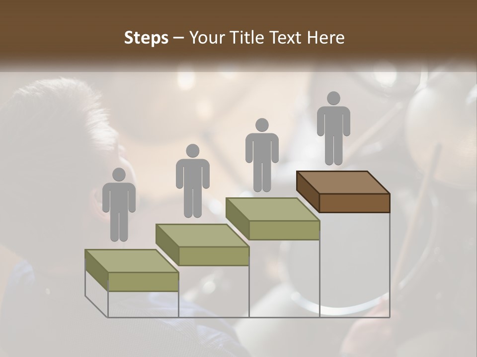 A Young Boy Playing Drums In Front Of A Drum Set PowerPoint Template