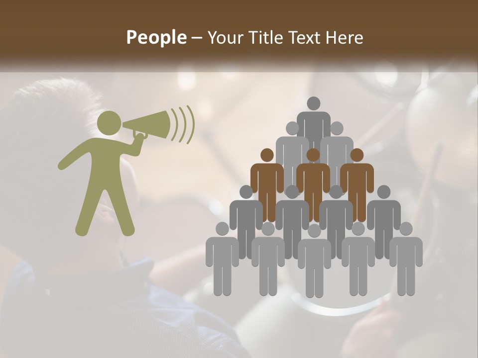 A Young Boy Playing Drums In Front Of A Drum Set PowerPoint Template