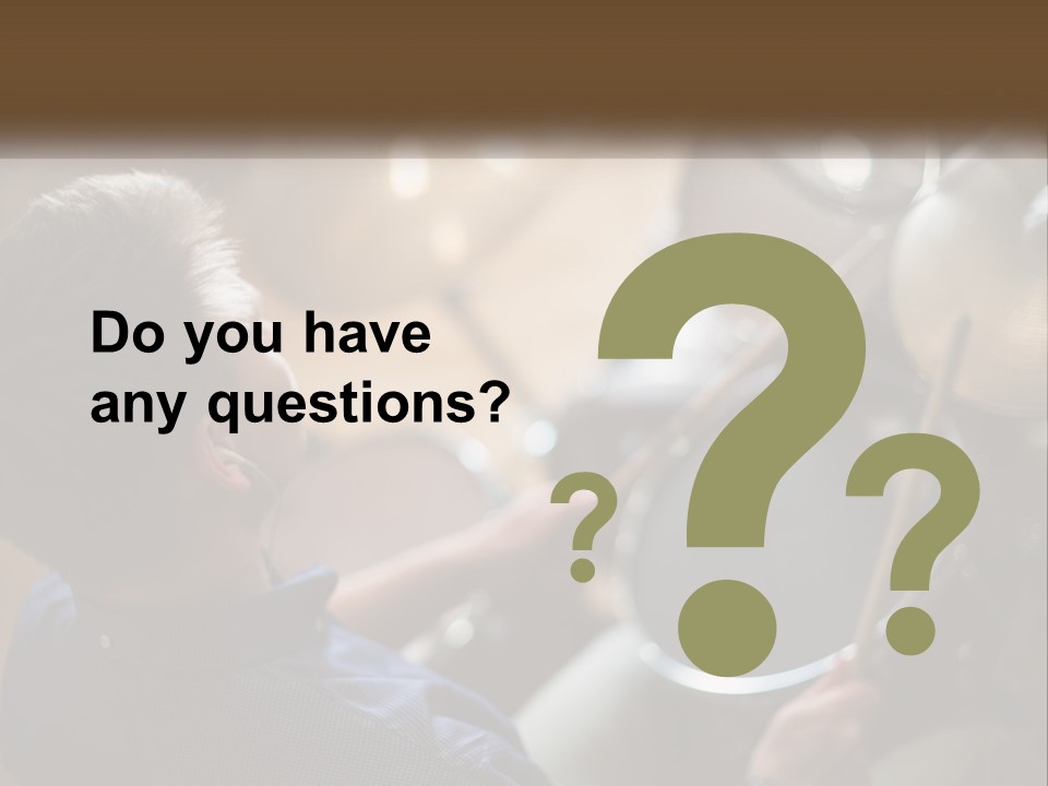 A Young Boy Playing Drums In Front Of A Drum Set PowerPoint Template