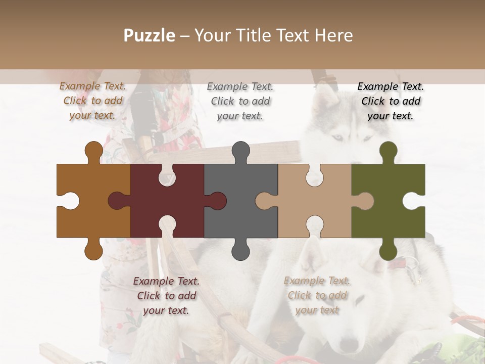 A Woman Riding A Sled With Two Dogs On It PowerPoint Template