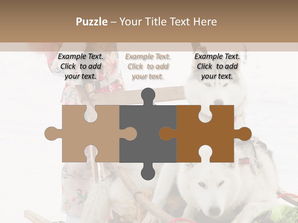 A Woman Riding A Sled With Two Dogs On It PowerPoint Template