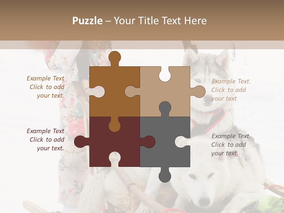 A Woman Riding A Sled With Two Dogs On It PowerPoint Template