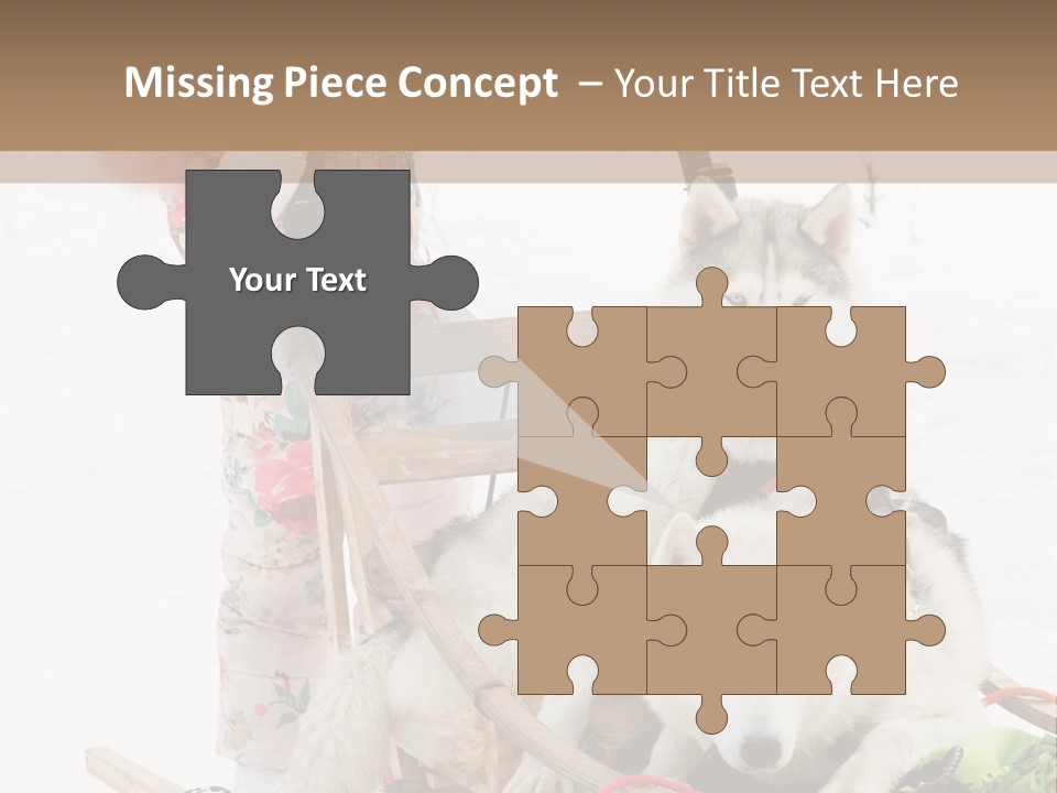 A Woman Riding A Sled With Two Dogs On It PowerPoint Template