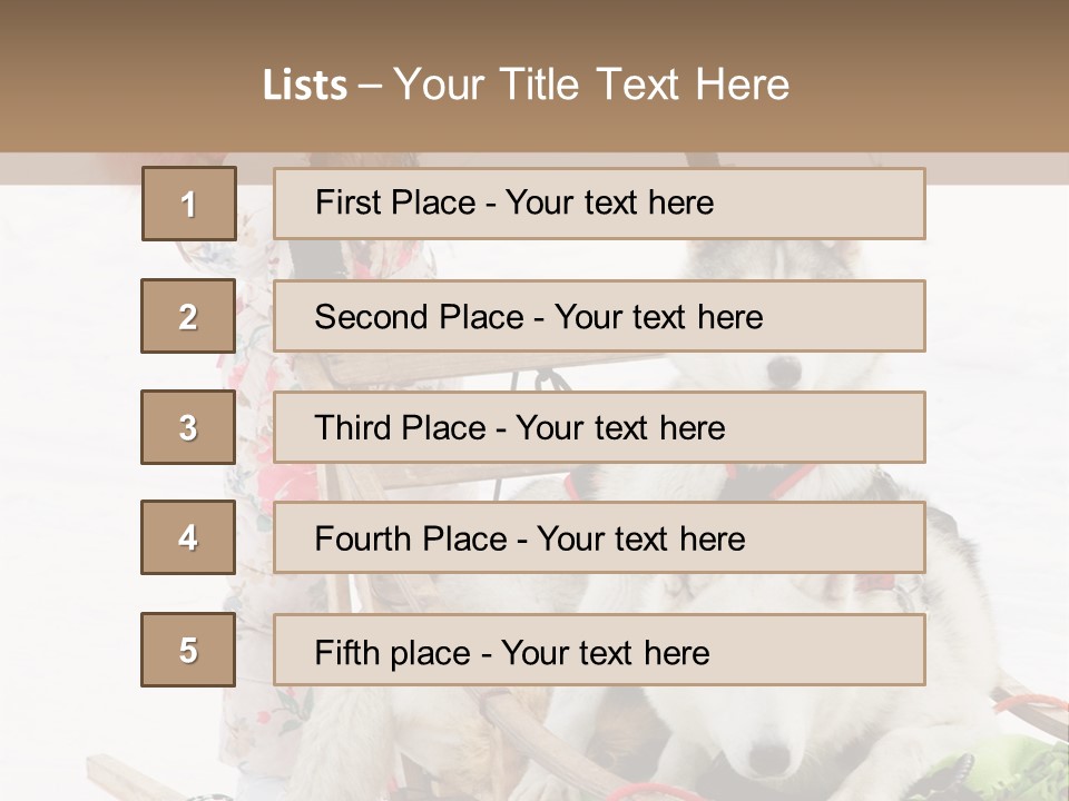 A Woman Riding A Sled With Two Dogs On It PowerPoint Template