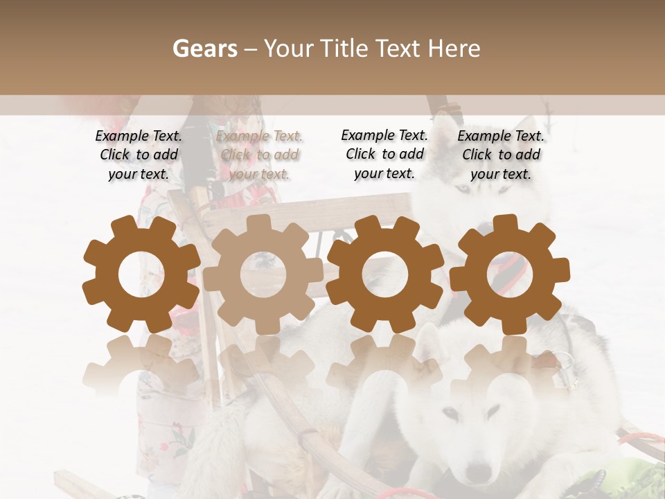 A Woman Riding A Sled With Two Dogs On It PowerPoint Template
