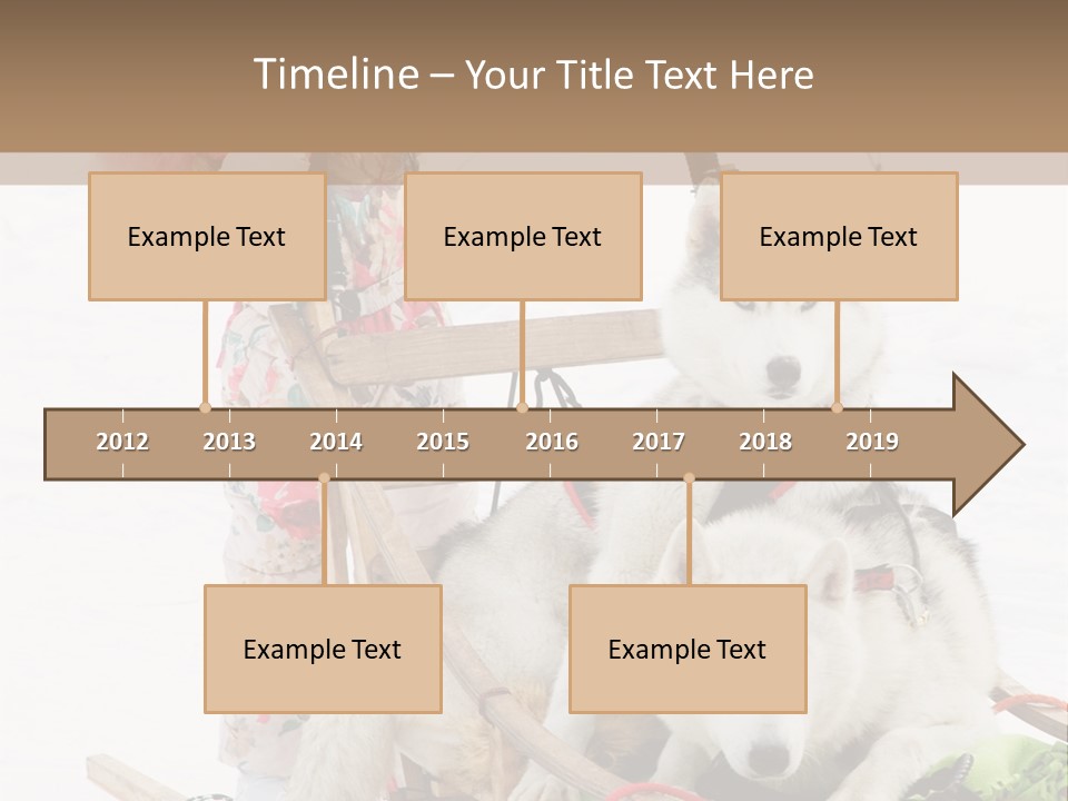 A Woman Riding A Sled With Two Dogs On It PowerPoint Template