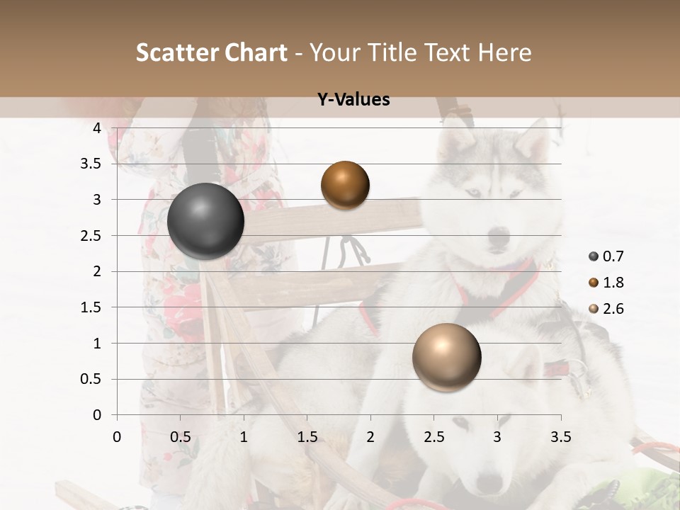 A Woman Riding A Sled With Two Dogs On It PowerPoint Template