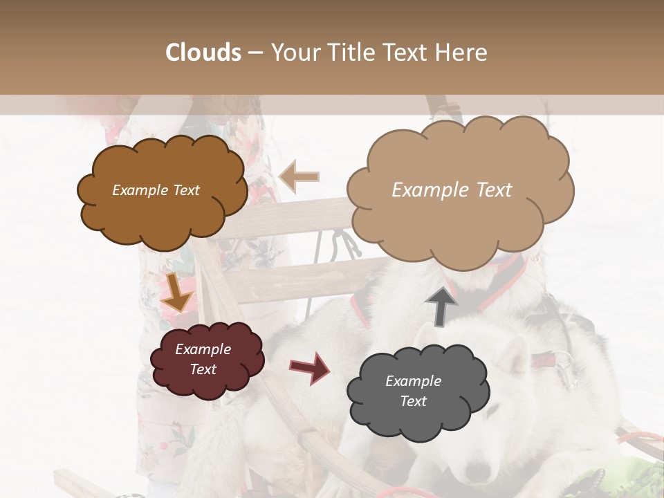 A Woman Riding A Sled With Two Dogs On It PowerPoint Template