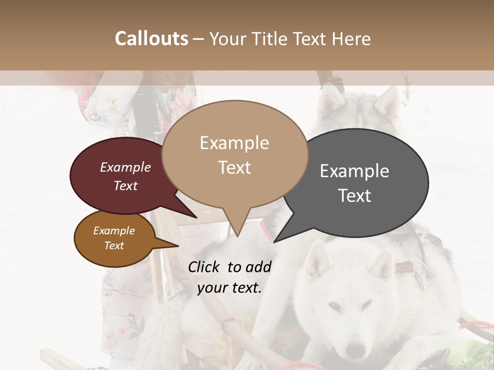 A Woman Riding A Sled With Two Dogs On It PowerPoint Template