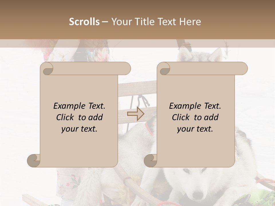 A Woman Riding A Sled With Two Dogs On It PowerPoint Template