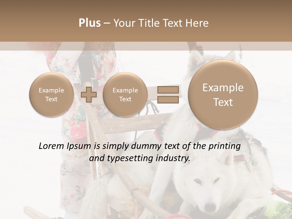 A Woman Riding A Sled With Two Dogs On It PowerPoint Template