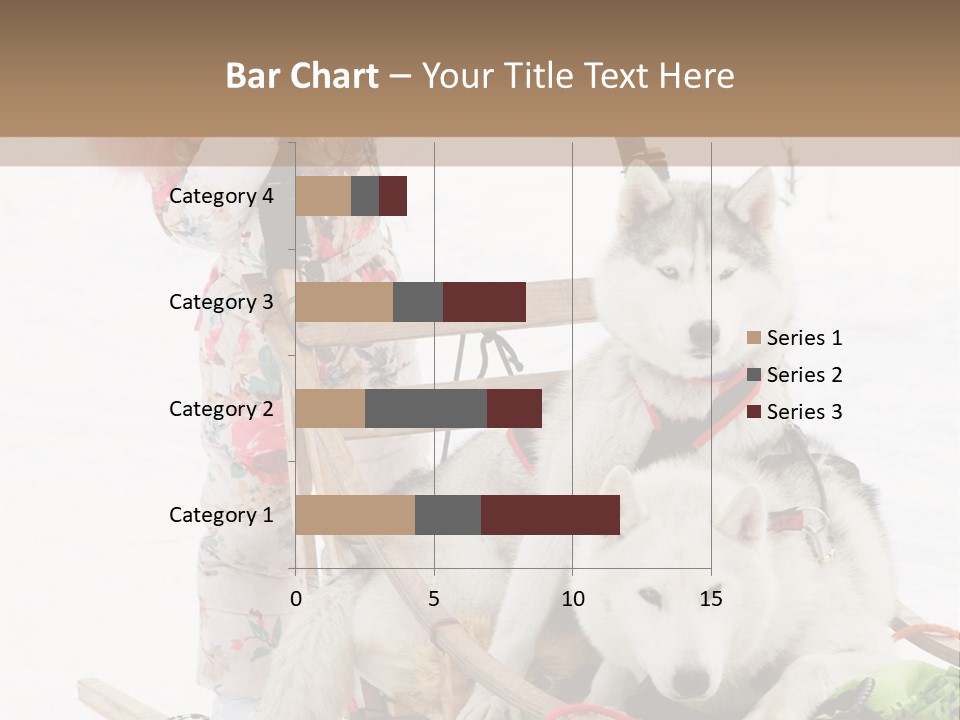A Woman Riding A Sled With Two Dogs On It PowerPoint Template