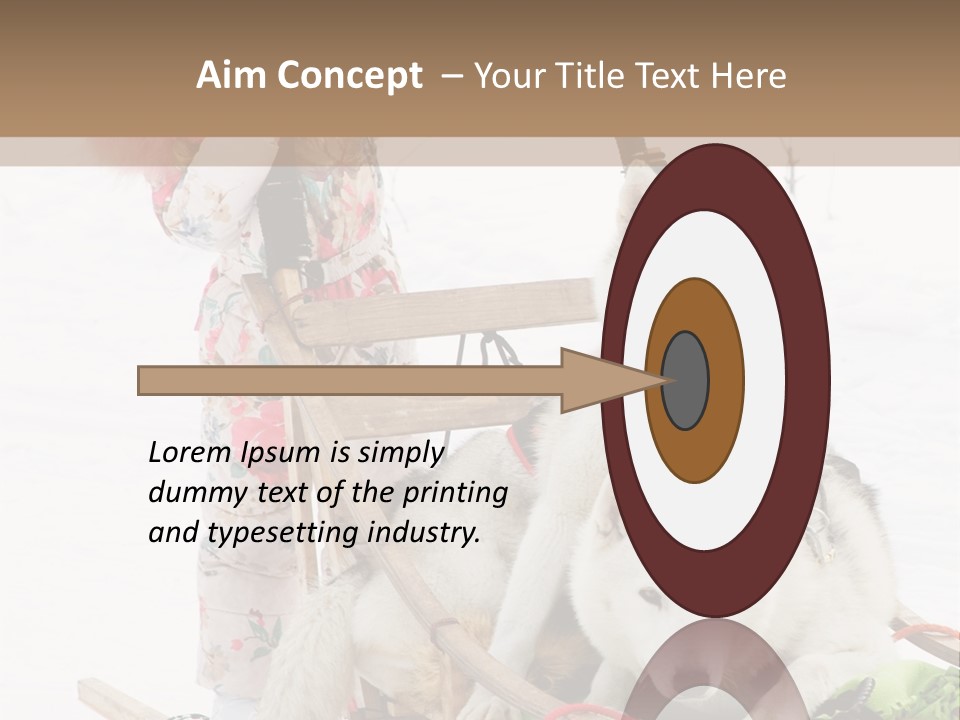 A Woman Riding A Sled With Two Dogs On It PowerPoint Template