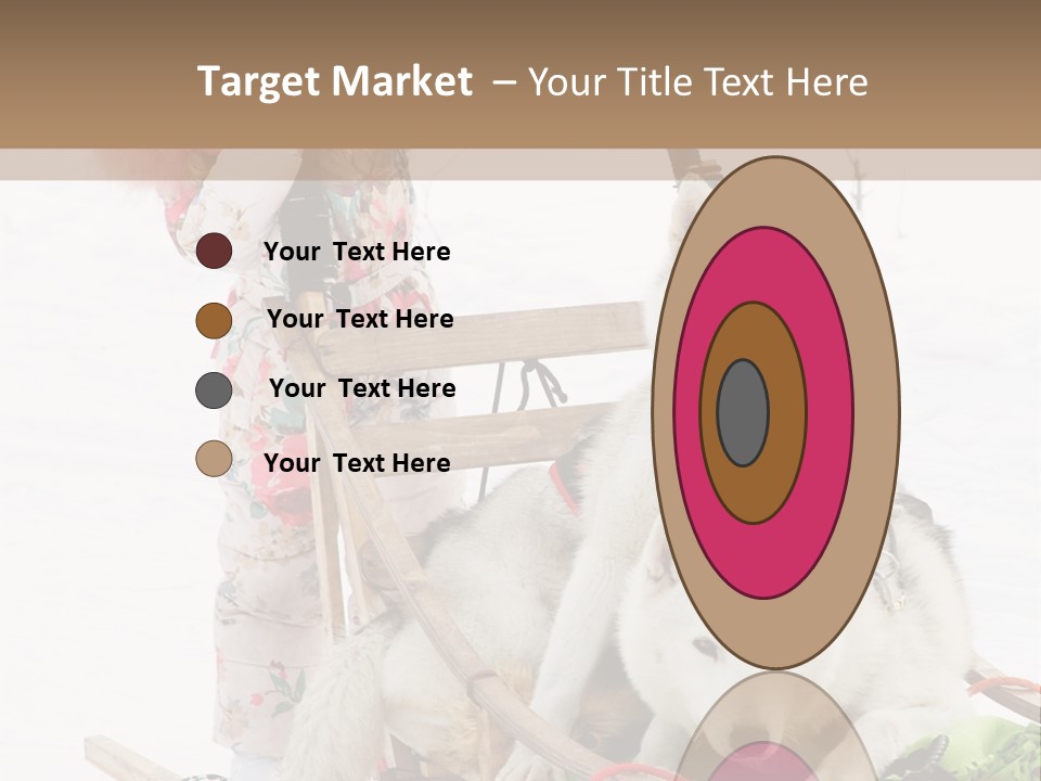 A Woman Riding A Sled With Two Dogs On It PowerPoint Template