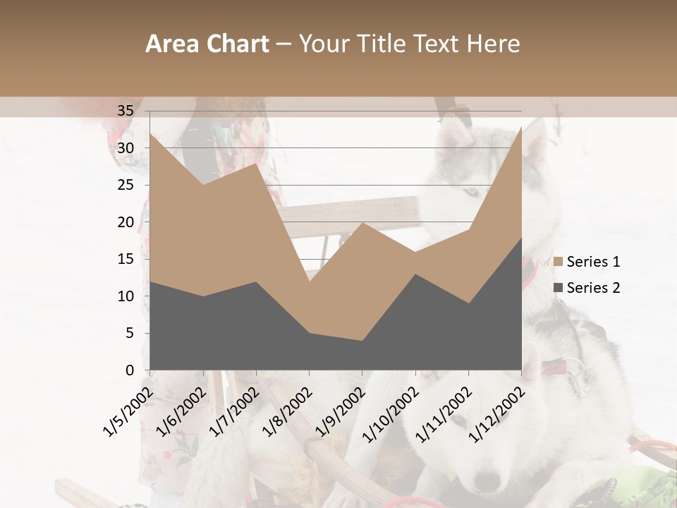 A Woman Riding A Sled With Two Dogs On It PowerPoint Template