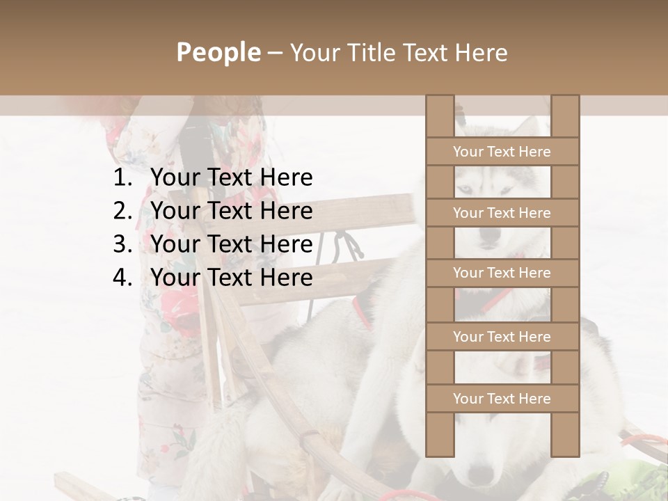 A Woman Riding A Sled With Two Dogs On It PowerPoint Template