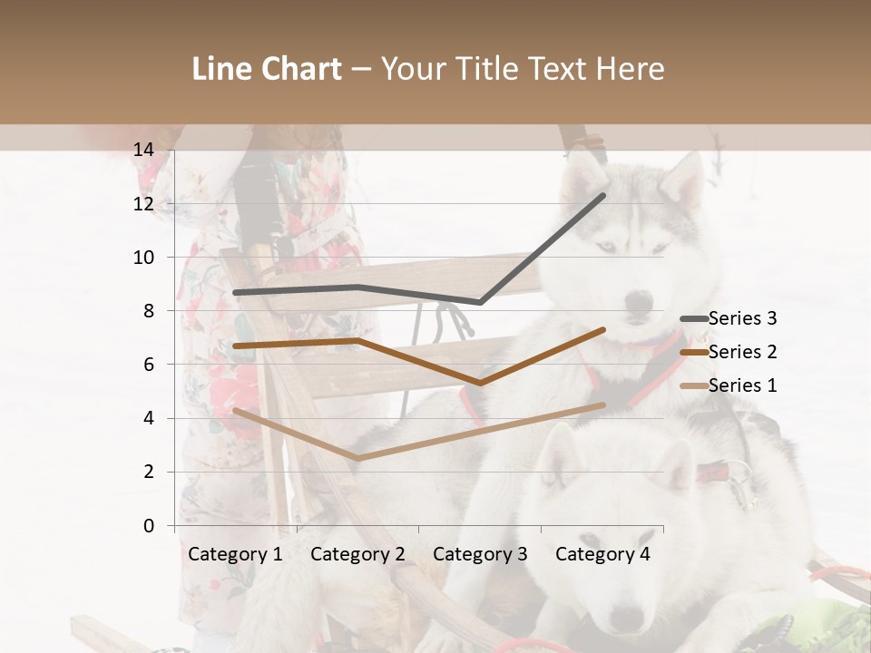 A Woman Riding A Sled With Two Dogs On It PowerPoint Template