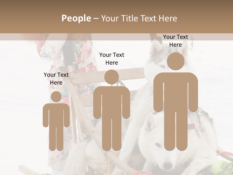 A Woman Riding A Sled With Two Dogs On It PowerPoint Template