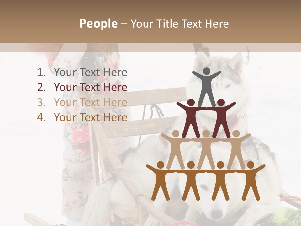 A Woman Riding A Sled With Two Dogs On It PowerPoint Template