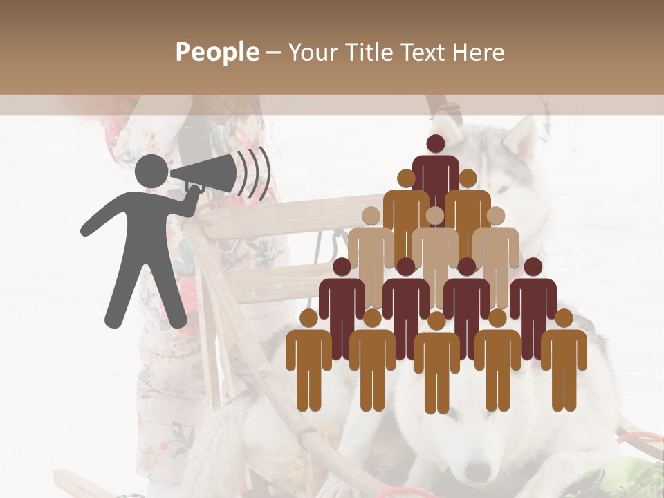 A Woman Riding A Sled With Two Dogs On It PowerPoint Template